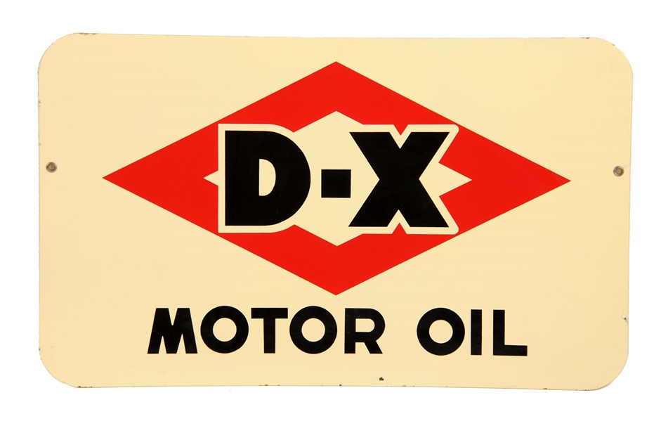 D-X MOTOR OIL PORCELAIN SIGN.