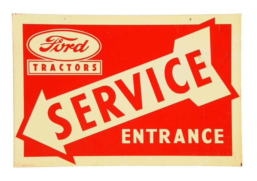 FORD TRACTOR SERVICE ENTRANCE METAL SIGN.