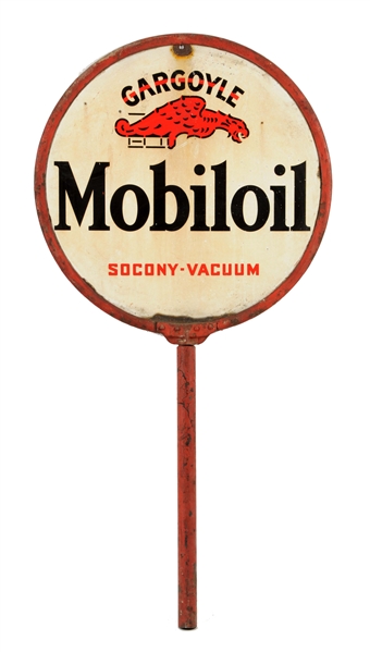 MOBILOIL GARGOYLE SOCONY VACUUM PORCELAIN SIGN.