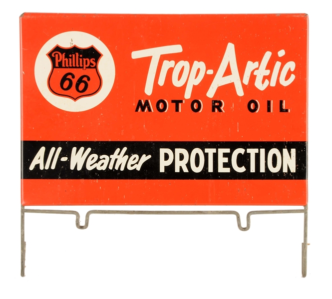 PHILLIPS 66 TROP-ARTIC MOTOR OIL METAL SIGN.