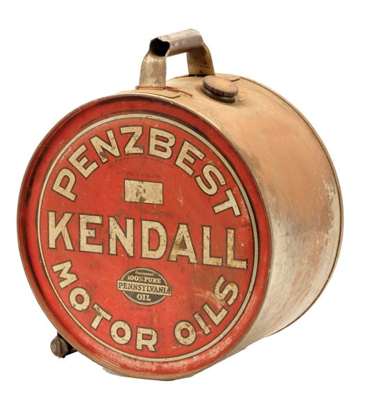 KENDALL PENZBEST MOTOR OIL FIVE GALLON ROCK CAN.