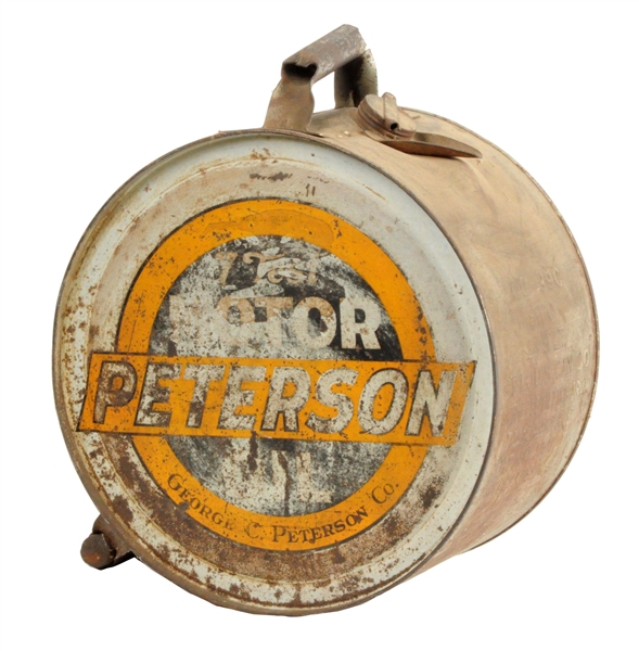 PETERSON 7 TEST MOTOR OIL FIVE GALLON ROCKER CAN.
