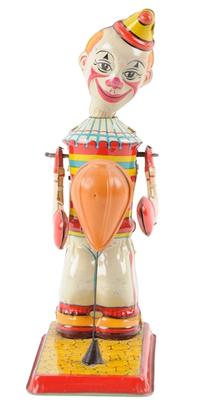 CHEIN TIN LITHO WIND UP CLOWN PUNCHER TOY.