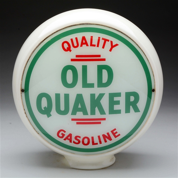 OLD QUAKER QUALITY GASOLINE 13-1/2" GLOBE LENSES.
