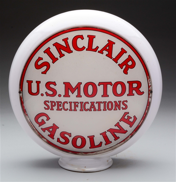 SINCLAIR U.S. MOTOR GASOLINE 13-1/2" GLOBE LENSES.