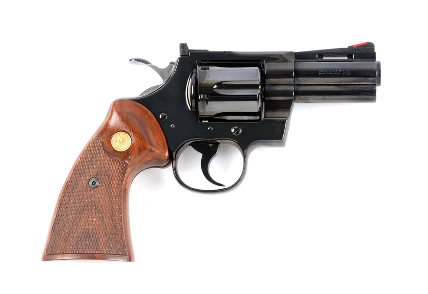 (M) BOXED COLT 3" PYTHON DOUBLE ACTION REVOLVER WITH FACTORY LETTER.