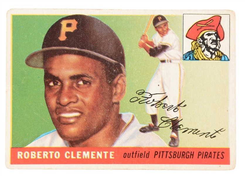 1955 TOPPS ROBERTO CLEMENTE ROOKIE CARD.