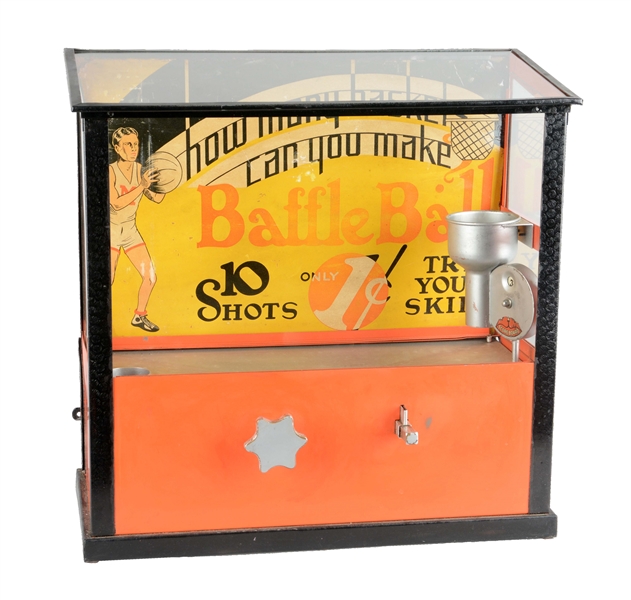 1¢ BALLY MFG. BAFFLE BALL COUNTERTOP ARCADE MACHINE. 