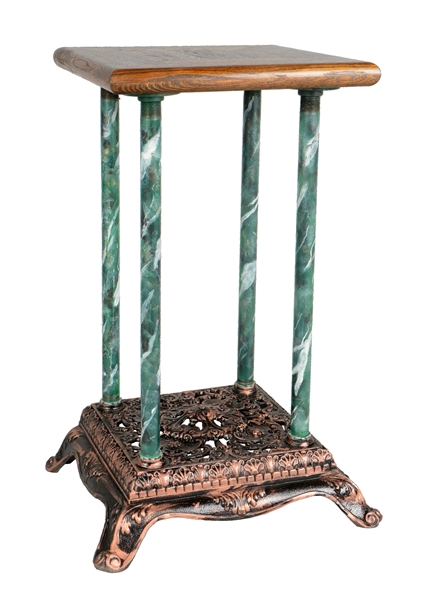 FANCY CAST IRON SLOT MACHINE STAND. 