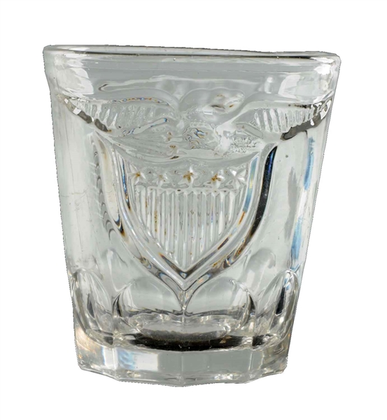 PRESSED CAMPAIGN WHISKEY GLASS.