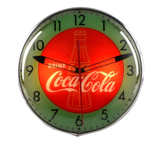 1950S PAM LIGHTED COKE CLOCK.