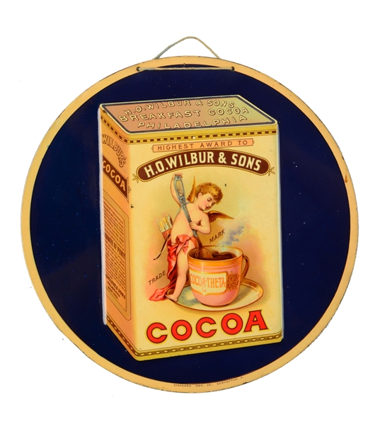 WILBUR & SONS COCOA EMBOSSED TIN SIGN. 