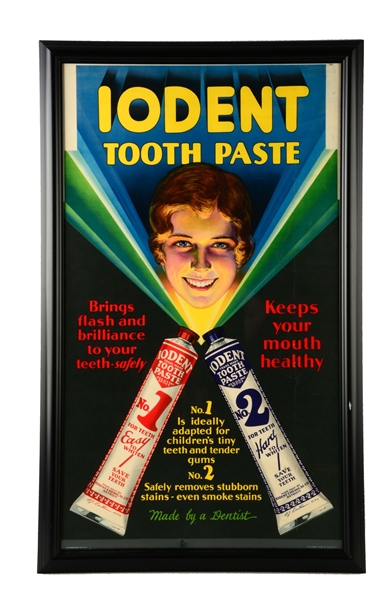 IODENT TOOTH PASTE PAPER POSTER. 