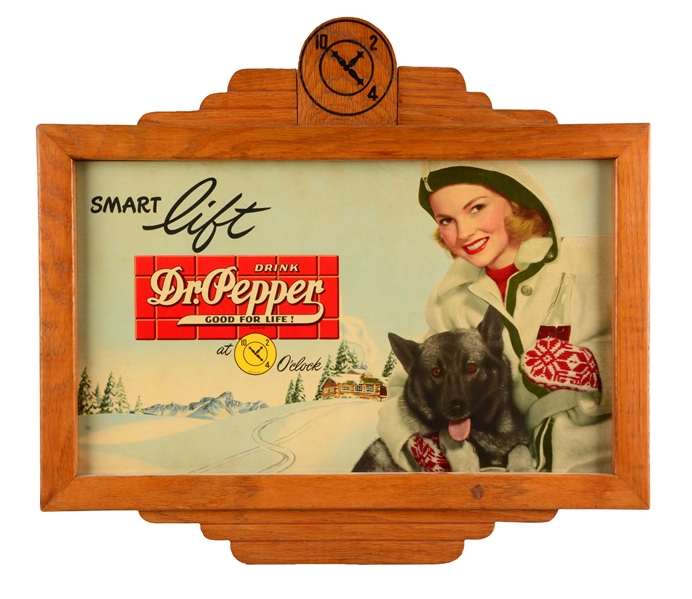 1940S DR. PEPPER POSTER WITH FRAME. 