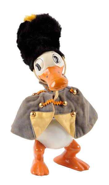 WALT DISNEY KNICKERBOCKER COMPOSITION DONALD DUCK BAND LEADER DOLL.