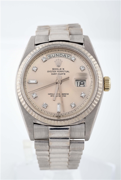 ROLEX DAY-DATE IN WHITE GOLD WITH DIAMOND DIAL