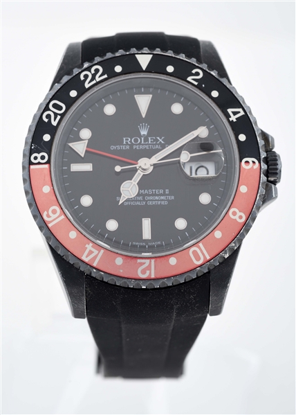 ROLEX GMT CUSTOMER BLACK II WITH RUBBER STRAP AND ROLEX CLASP