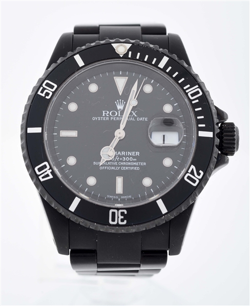 ROLEX SUBMARINER CUSTOMIZED IN BLACK COATING OVER STAINLESS STEEL REF. 16010