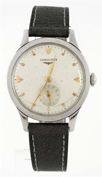 LONGINES STAINLESS STEEL OVERSIZED STRAP WATCH. 