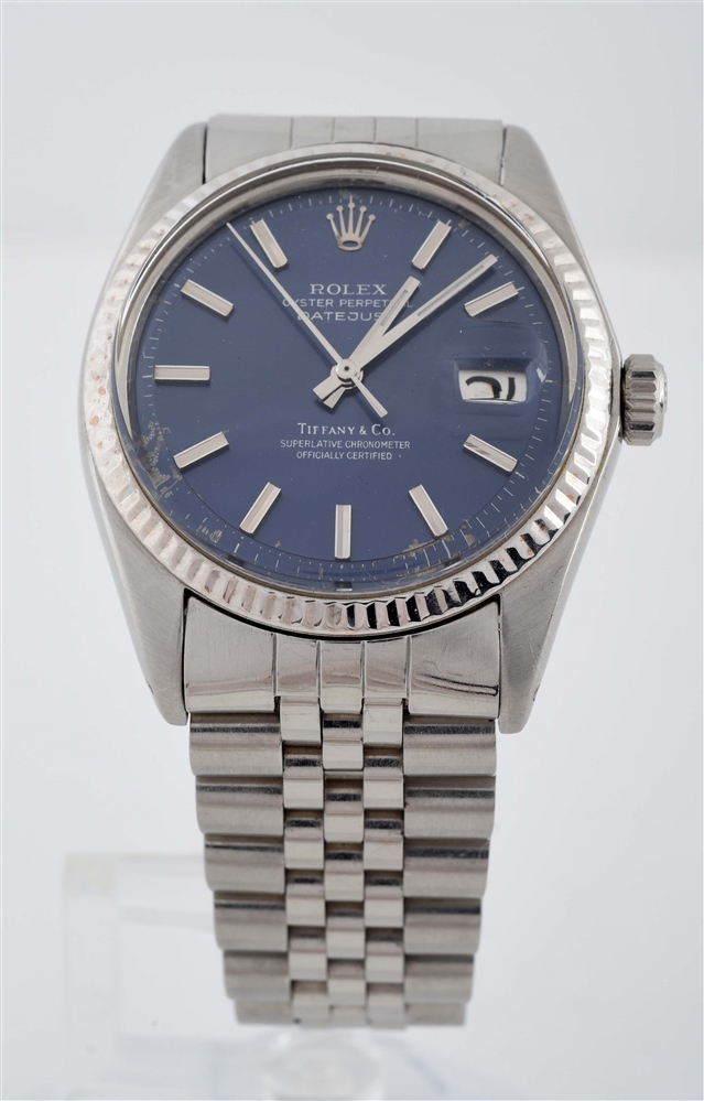 ROLEX DATEJUST WITH STAINLESS STEEL JUBILEE BRACELET SIGNED TIFFANY & CO