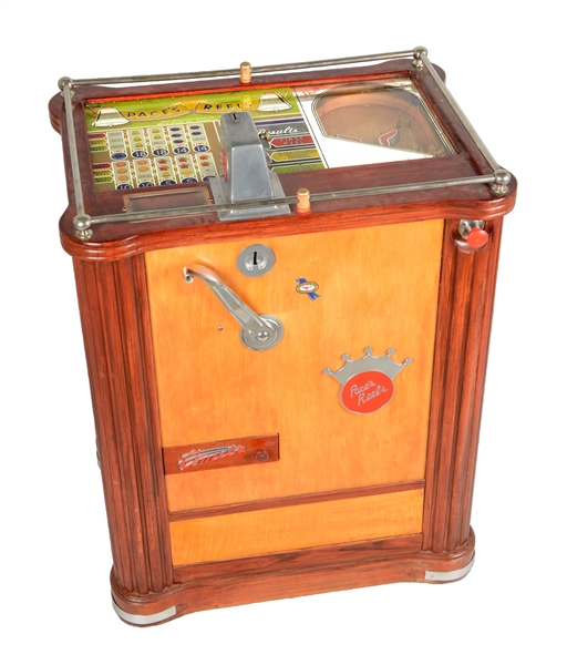 **5¢ PACE MFG. CO. PACES REELS CONSOLE SLOT MACHINE.