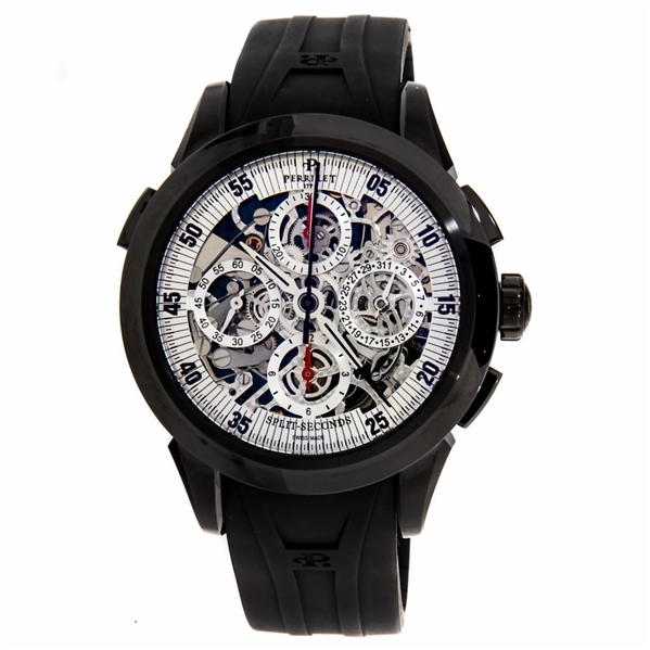 PERRELET STAINLESS STEEL SKELETON SPLIT-SECOND CHRONOGRAPH A1045/3A.