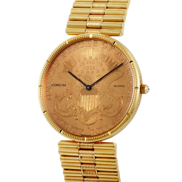CORUM MENS YELLOW GOLD $20 COIN AUTOMATIC WATCH 501.465.6/V041.