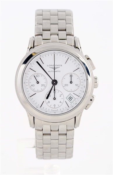 LONGINES STAINLESS STEEL CHRONOGRAPH WITH BRACELET
