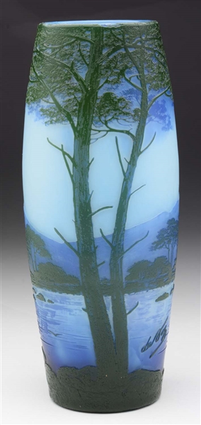 FRENCH CAMEO GLASS VASE BY DEVEZ.