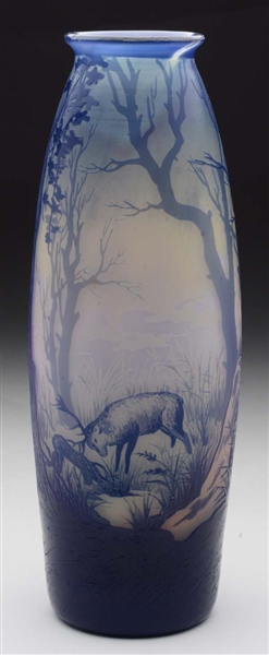 FRENCH CAMEO GLASS VASE BY DEVEZ.