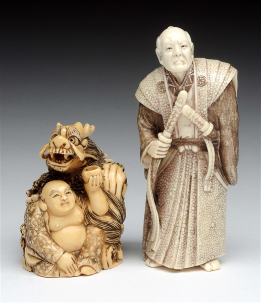 LOT OF 2: IVORY FIGURES.