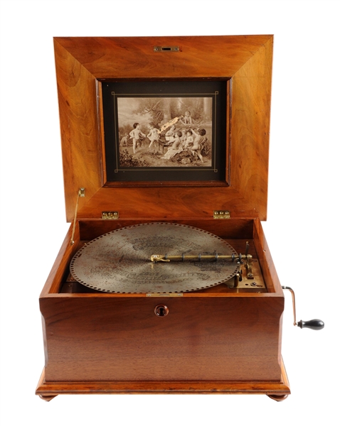 EARLY 1890S POLYPHON 15-1/2" POLYPHON DISC MUSIC BOX.
