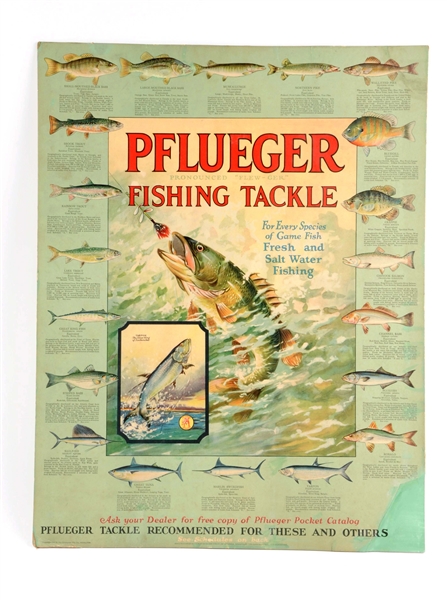 ORIGINAL 1926 PFLUEGER STAND–UP STORE COUNTERTOP ADVERTISING BOARD. 