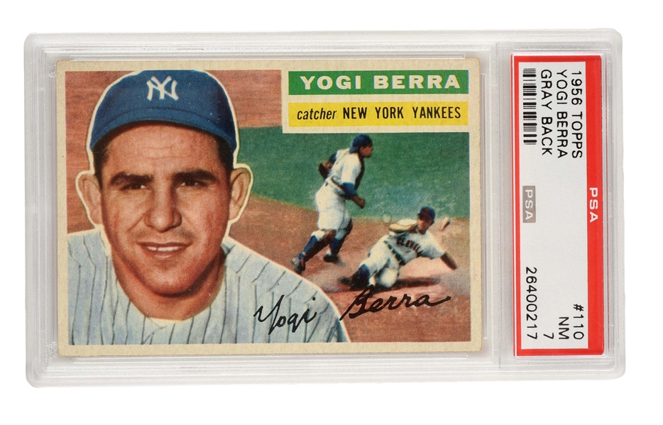 1956 TOPPS #110 YOGI BERRA CARD PSA 7.