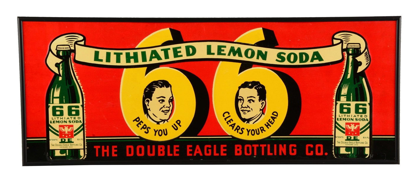 LITHIATED LEMON SODA TIN SIGN. 