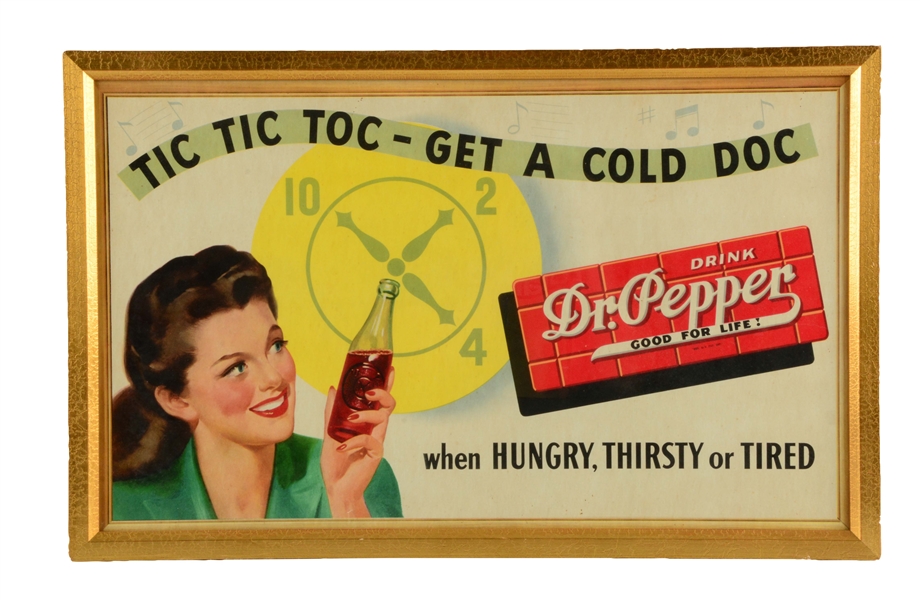 CARDBOARD TIC TIC TOC DR. PEPPER SIGN.