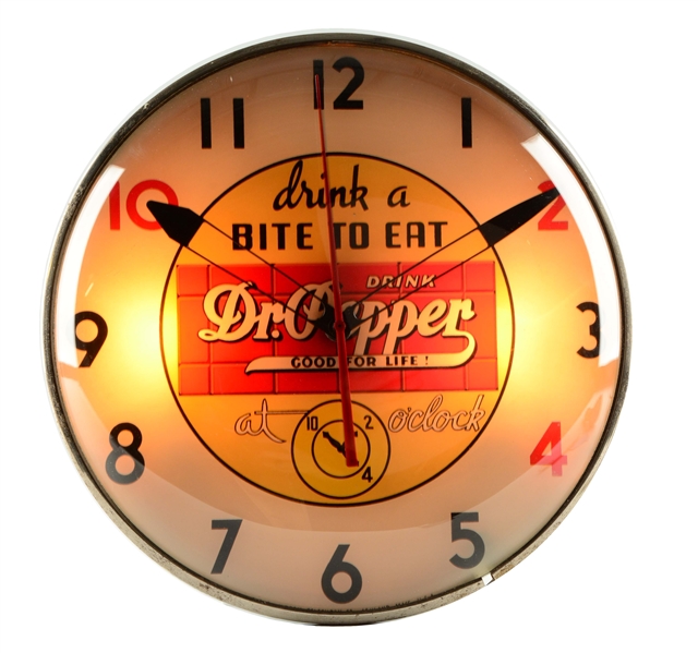 DR. PEPPER LIGHT UP CLOCK BY TELECHRON.