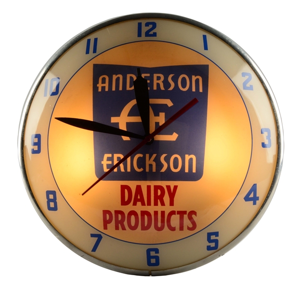 ANDERSON ERICKSON DOUBLE BUBBLE ADVERTISING CLOCK.
