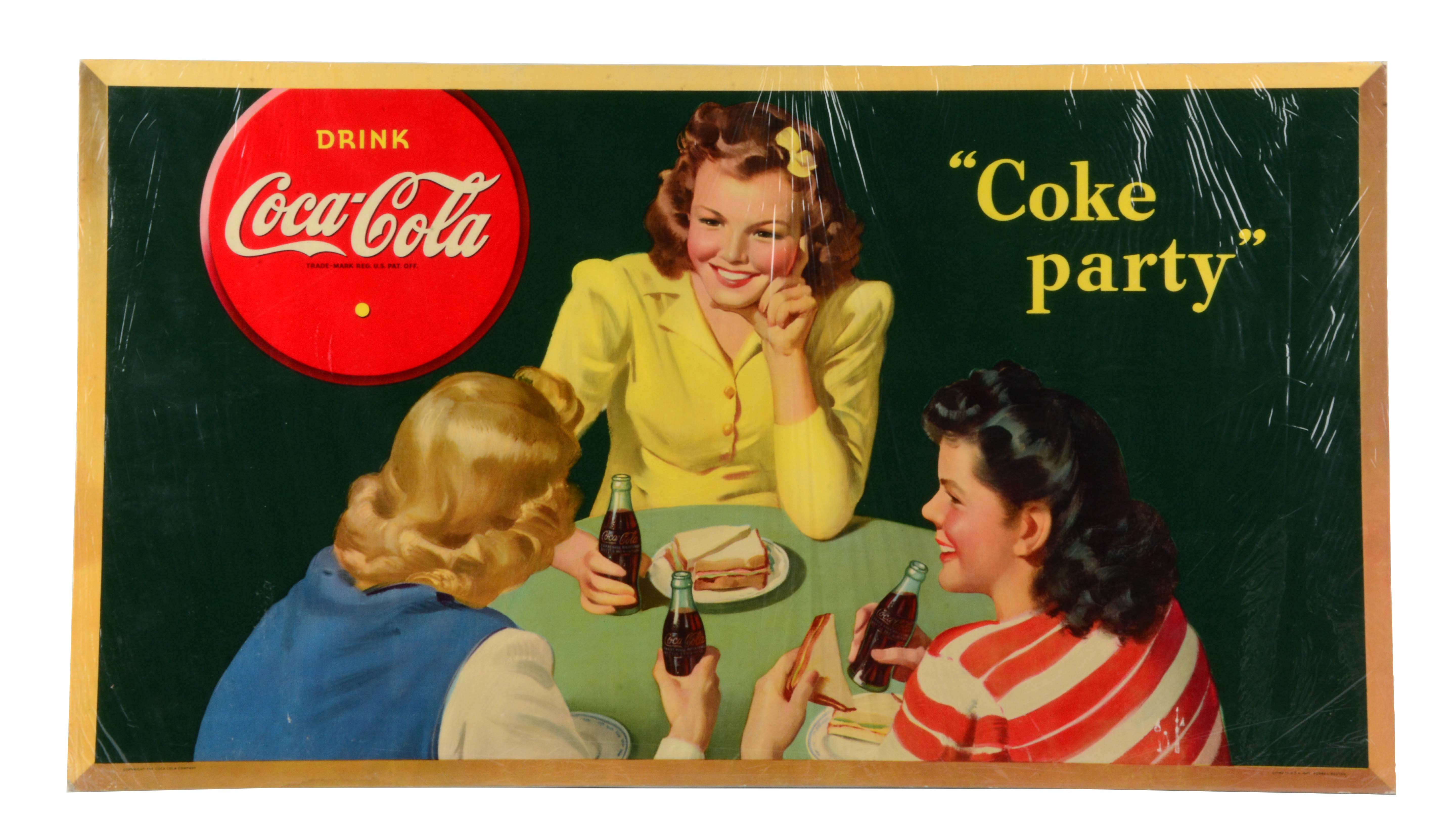 Lot Detail - 1943 “COKE PARTY” CARDBOARD POSTER.