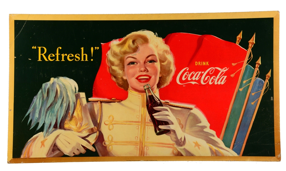 1952 COCA-COLA SMALL POSTER WITH MAJORETTE.