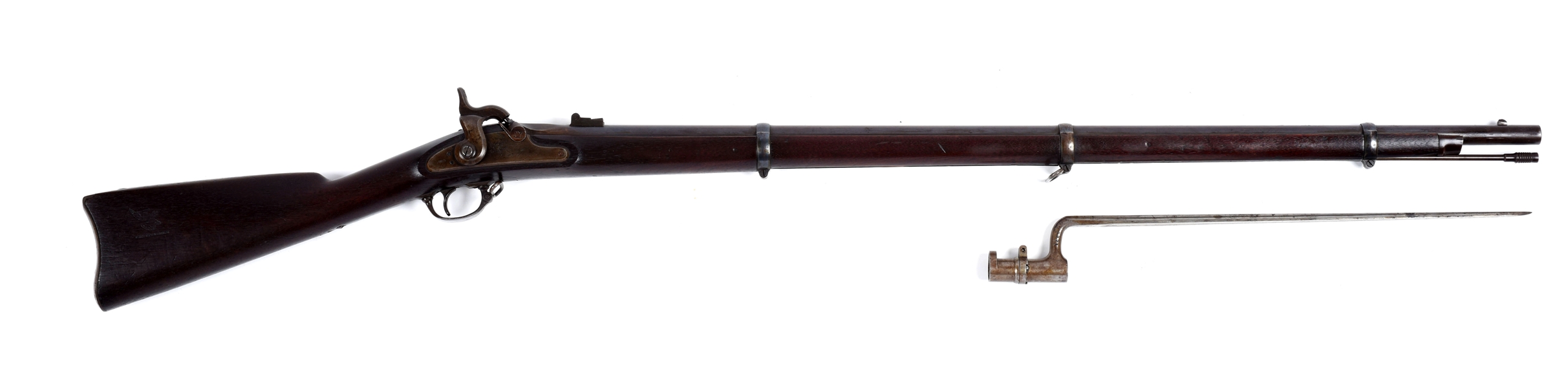 (A) FINE CONDITION WHITNEY U.S. SPRINGFIELD MODEL 1863 PERCUSSION MUSKET WITH BAYONET.
