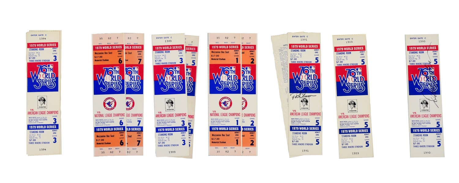 LOT OF 20: 1979 WORLD SERIES FULL TICKET COLLECTION.