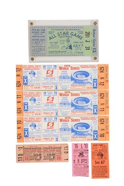 LOT OF 10: PITTSBURGH PIRATES TICKETS & STUBS INCLUDING LAST GAME AT FORBES FIELD.