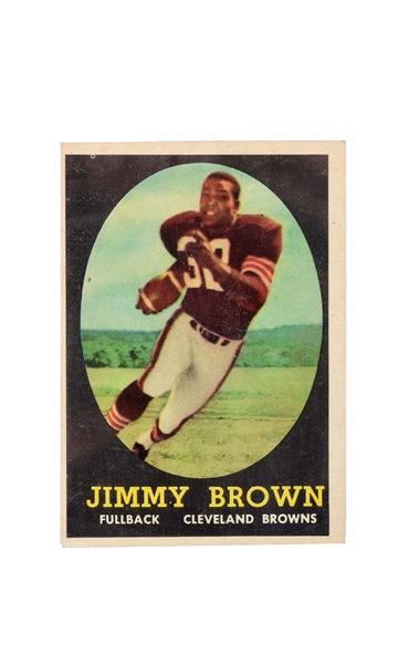 1958 TOPPS JIM BROWN ROOKIE CARD. 