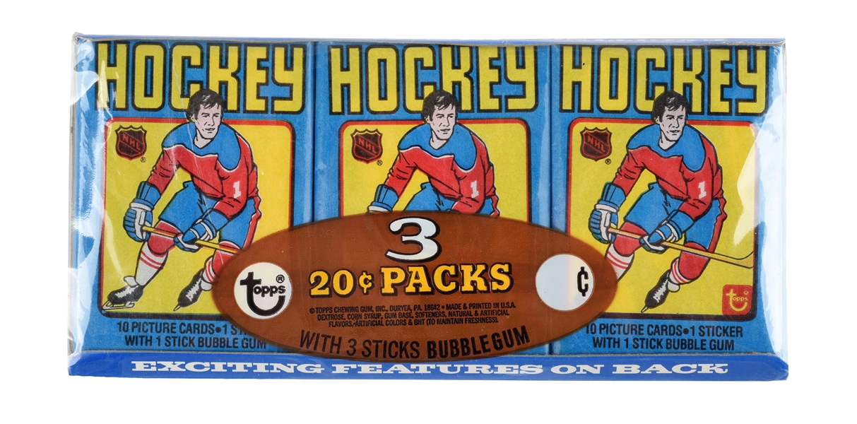 1979-80 TOPPS UNOPENED HOCKEY GROCERY TRAY.