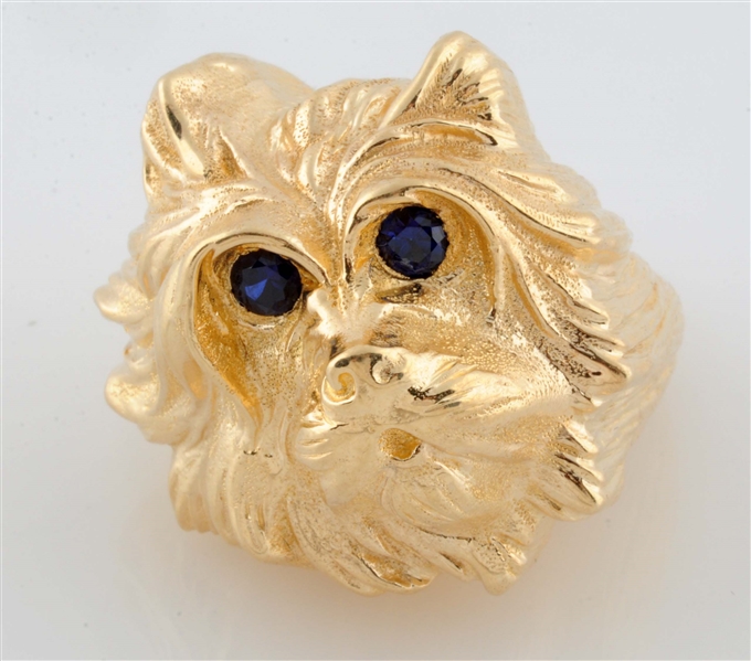 DOGS HEAD GOLD RING.