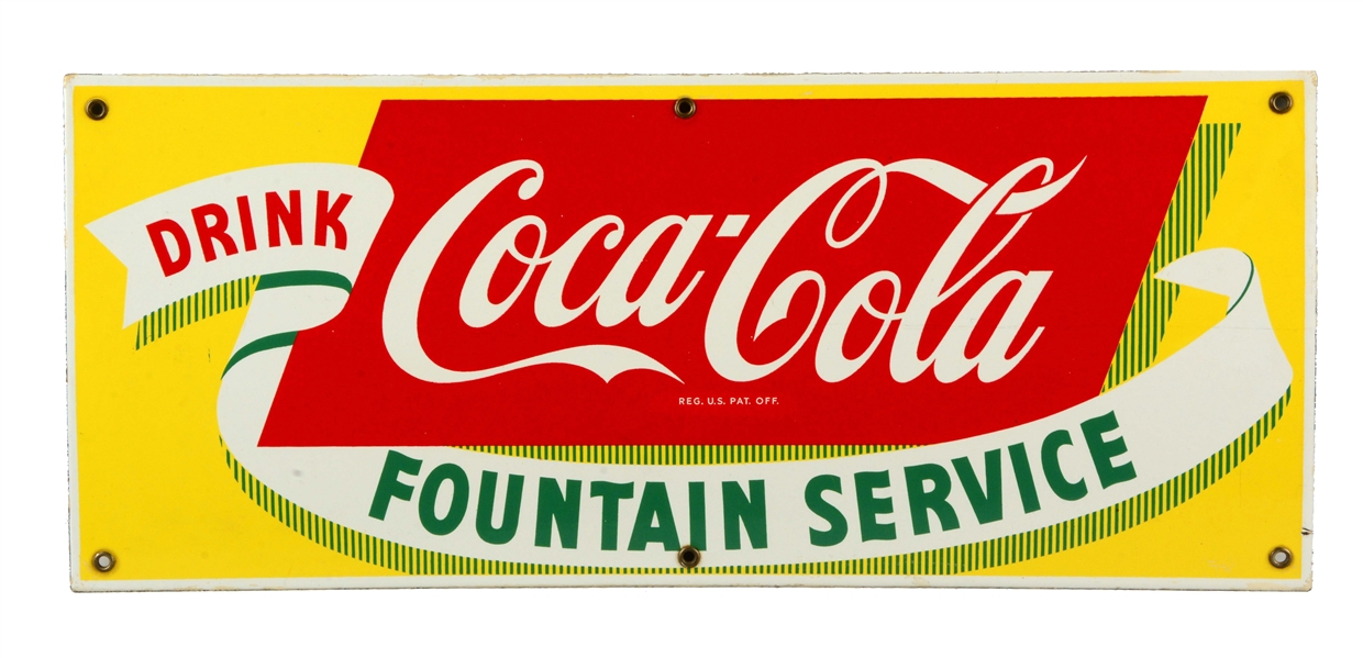 DRINK COKE FOUNTAIN SERVICE SIGN.