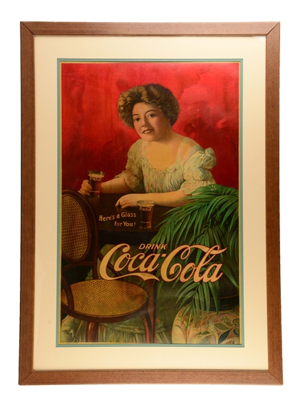 VERY IMPRESSIVE 1909 COCA-COLA POSTER.