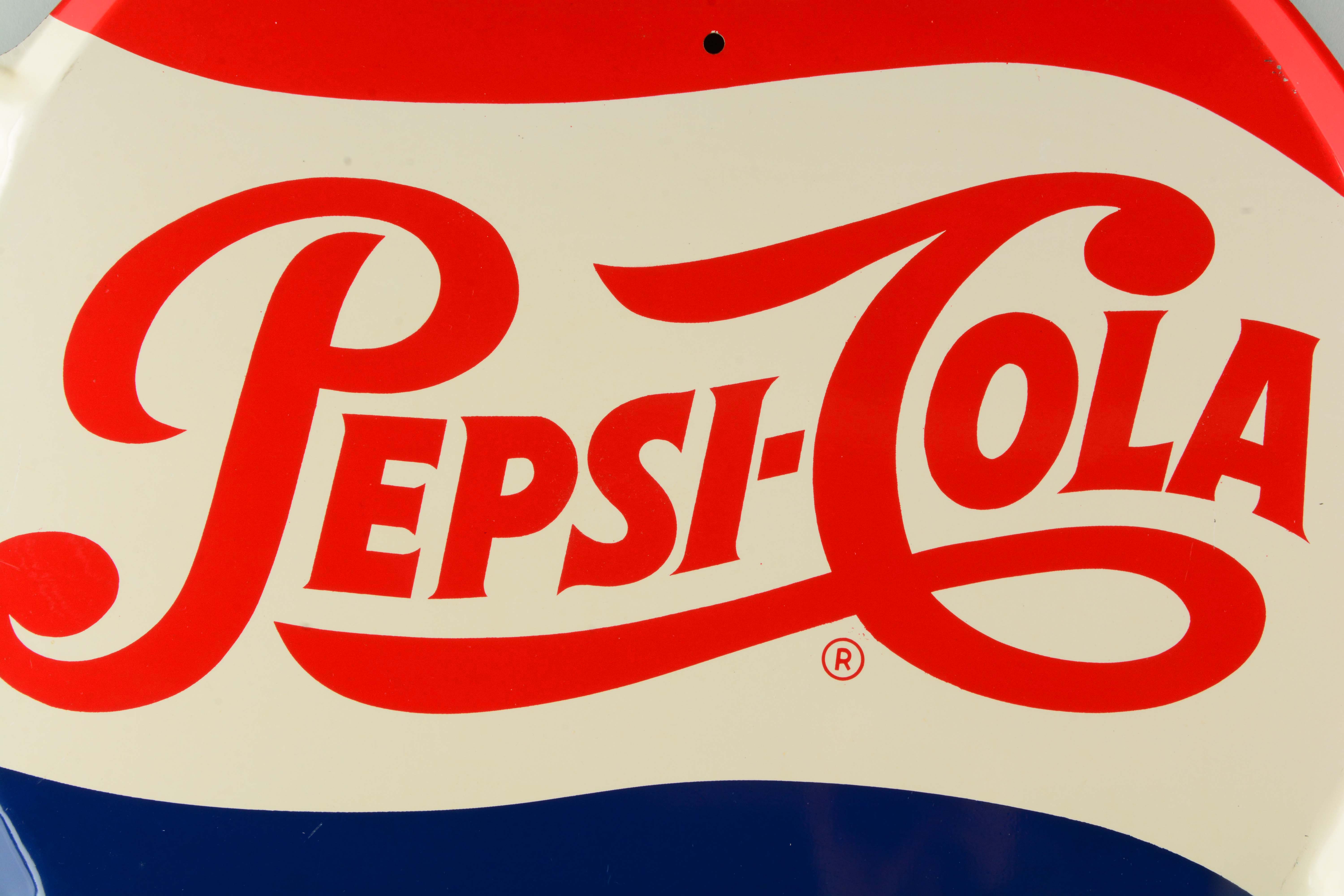 Lot Detail 1950s Pepsi Cola Tin Bottle Cap Sign