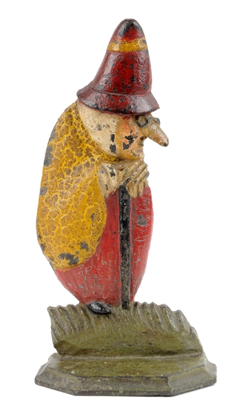 CAST IRON OLD MOTHER HUBBARD WITCH DOORSTOP.